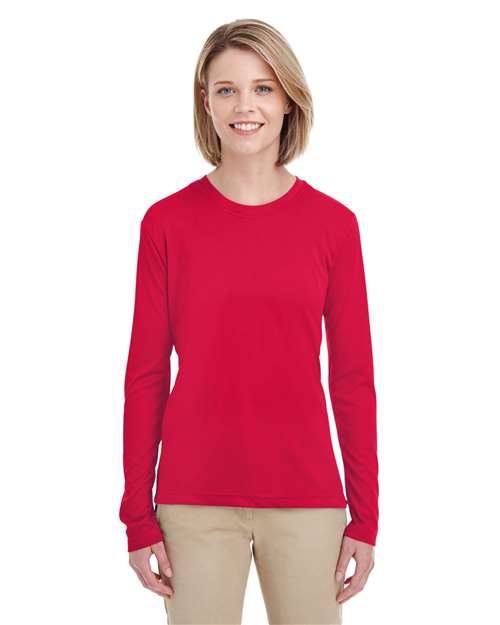 UltraClub 8622W Ladies' Cool & Dry Performance Long-Sleeve Top #color_RED