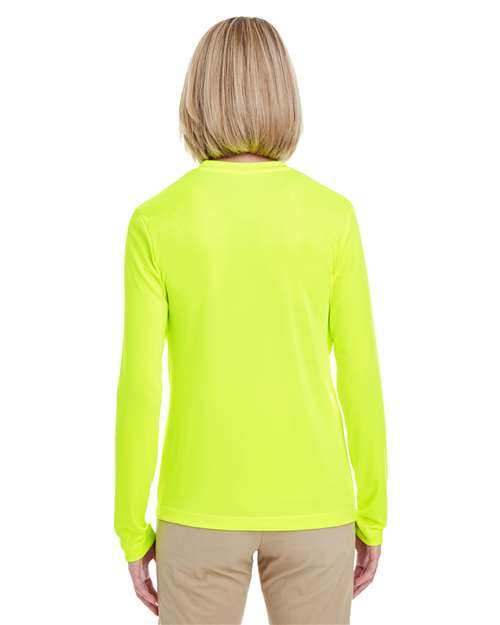 UltraClub 8622W Ladies' Cool & Dry Performance Long-Sleeve Top #color_BRIGHT YELLOW