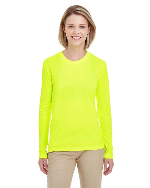 UltraClub 8622W Ladies' Cool & Dry Performance Long-Sleeve Top #color_BRIGHT YELLOW