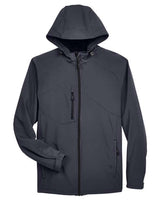 North End 88166 Men's Prospect Two-Layer Fleece Bonded Soft Shell Hooded Jacket #color_FOSSIL GREY