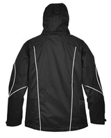 North End 78196 Ladies' Angle 3-in-1 Jacket with Bonded Fleece Liner #color_BLACK