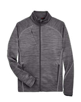 North End 88697 Men's Flux Mlange Bonded Fleece Jacket #color_CARBON/ BLACK