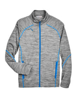 North End 88697 Men's Flux Mlange Bonded Fleece Jacket #color_PLATNM/ OLY BLU