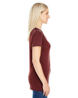 Threadfast Apparel 215B Ladies' Cross Dye Short-Sleeve V-Neck T-Shirt #color_BLACK CHERRY