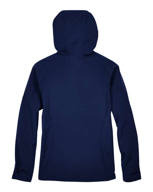 North End 78166 Ladies' Prospect Two-Layer Fleece Bonded Soft Shell Hooded Jacket #color_CLASSIC NAVY