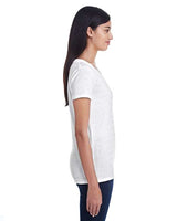 Threadfast Apparel 252RV Ladies' Invisible Stripe V-Neck T-Shirt #color_WHT INVSBL STRP