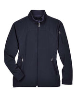 North End 78034 Ladies' Three-Layer Fleece Bonded Performance Soft Shell Jacket #color_MIDNIGHT NAVY