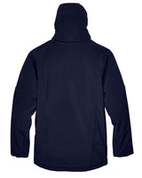 North End 88159 Men's Glacier Insulated Three-Layer Fleece Bonded Soft Shell Jacket with Detachable Hood #color_CLASSIC NAVY