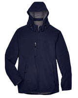 North End 88159 Men's Glacier Insulated Three-Layer Fleece Bonded Soft Shell Jacket with Detachable Hood #color_CLASSIC NAVY