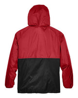 Harriton M750 Adult Packable Nylon Jacket #color_RED/ BLACK