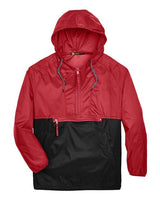 Harriton M750 Adult Packable Nylon Jacket #color_RED/ BLACK