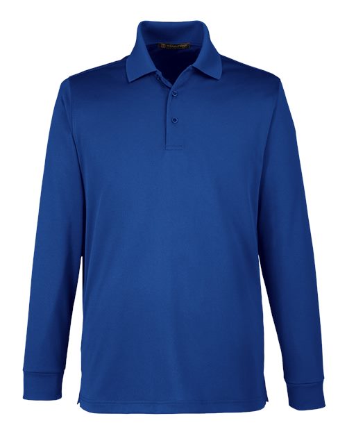 Harriton M348LT Men's Tall Advantage Long Sleeve Snag Protection Plus IL Polo #color_TRUE ROYAL