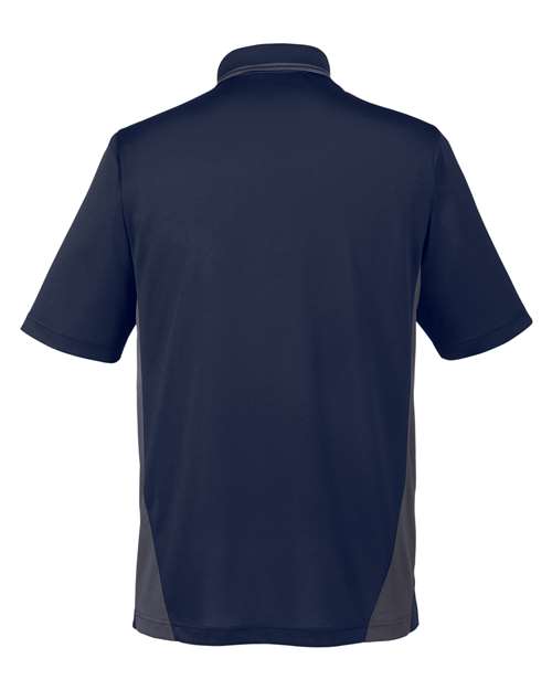 Harriton M386T Men's Tall Flash Snag Protection Plus IL Colorblock Polo #color_DK NAVY/ DK CHRC
