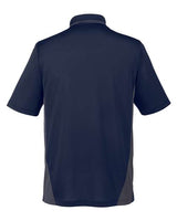 Harriton M386T Men's Tall Flash Snag Protection Plus IL Colorblock Polo #color_DK NAVY/ DK CHRC