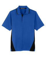 Harriton M386T Men's Tall Flash Snag Protection Plus IL Colorblock Polo #color_TR ROYAL/ BLACK