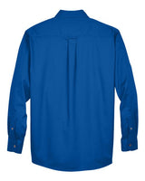 Harriton M500T Men's Tall Easy Blend Long-Sleeve Twill Shirt with Stain-Release #color_FRENCH BLUE