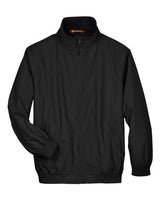 Harriton M740 Adult Fleece-Lined Nylon Jacket #color_BLACK/ BLACK