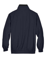 Harriton M740 Adult Fleece-Lined Nylon Jacket #color_NAVY/ BLACK
