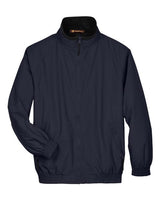 Harriton M740 Adult Fleece-Lined Nylon Jacket #color_NAVY/ BLACK