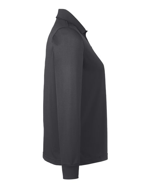 Harriton M348LW Ladies' Advantage Snag Protection Plus IL Long Sleeve Polo #color_DARK CHARCOAL