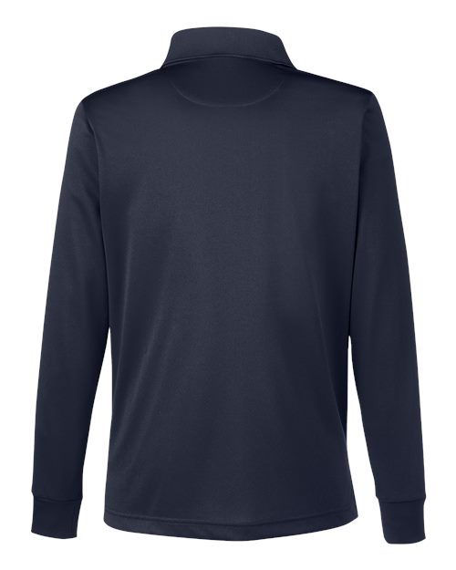 Harriton M348LW Ladies' Advantage Snag Protection Plus IL Long Sleeve Polo #color_DARK NAVY