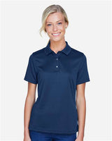 Harriton M345W Ladies' Advantage Snag Protection Plus IL Snap Placket Polo #color_DARK NAVY