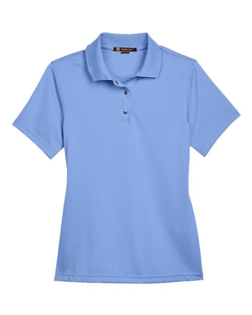 Harriton M345W Ladies' Advantage Snag Protection Plus IL Snap Placket Polo #color_INDUSTRY BLUE