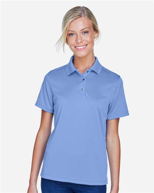 Harriton M345W Ladies' Advantage Snag Protection Plus IL Snap Placket Polo #color_INDUSTRY BLUE