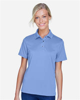 Harriton M345W Ladies' Advantage Snag Protection Plus IL Snap Placket Polo #color_INDUSTRY BLUE