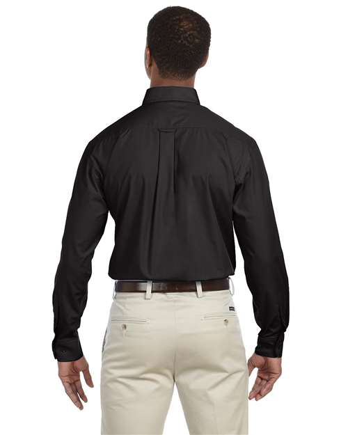 Harriton M510 Men's 3.1 oz. Essential Poplin #color_BLACK