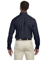 Harriton M510 Men's 3.1 oz. Essential Poplin #color_NAVY