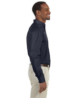Harriton M510 Men's 3.1 oz. Essential Poplin #color_NAVY
