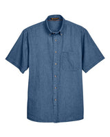 Harriton M550S Men's 6.5 oz. Short-Sleeve Denim Shirt #color_LIGHT DENIM