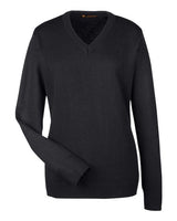 Harriton M420W Ladies' Pilbloc V-Neck Sweater #color_BLACK