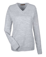 Harriton M420W Ladies' Pilbloc V-Neck Sweater #color_GREY HEATHER