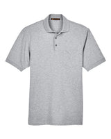 Harriton M265P Men's 5.6 oz. Easy Blend Polo withPocket #color_GREY HEATHER