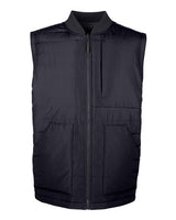 Harriton M776 Adult Dockside Interactive Reversible Freezer Vest #color_BLK/ DK CHRCOAL