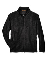 Harriton M990T Men's Tall 8 oz. Full-Zip Fleece #color_BLACK