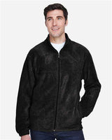 Harriton M990T Men's Tall 8 oz. Full-Zip Fleece #color_BLACK
