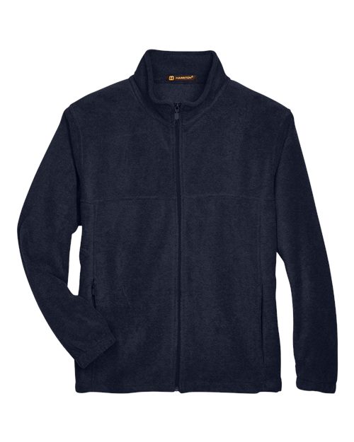 Harriton M990T Men's Tall 8 oz. Full-Zip Fleece #color_NAVY