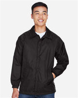 Harriton M775 Adult Nylon Staff Jacket #color_BLACK