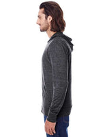 Threadfast Apparel 302Z Unisex Triblend Full-Zip Light Hoodie #color_BLACK TRIBLEND