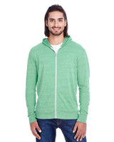 Threadfast Apparel 302Z Unisex Triblend Full-Zip Light Hoodie #color_GREEN TRIBLEND
