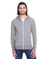 Threadfast Apparel 302Z Unisex Triblend Full-Zip Light Hoodie #color_GREY TRIBLEND