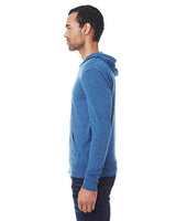 Threadfast Apparel 302Z Unisex Triblend Full-Zip Light Hoodie #color_ROYAL BLK TRBLND