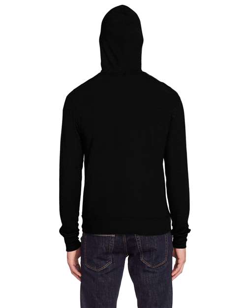 Threadfast Apparel 302Z Unisex Triblend Full-Zip Light Hoodie #color_SOLID BLK TRBLND