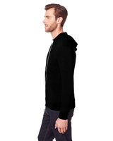 Threadfast Apparel 302Z Unisex Triblend Full-Zip Light Hoodie #color_SOLID BLK TRBLND