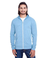 Threadfast Apparel 302Z Unisex Triblend Full-Zip Light Hoodie #color_ROYAL TRIBLEND