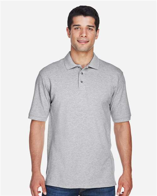 Harriton M200T Men's Tall 6 oz. Ringspun Cotton Piqu Short-Sleeve Polo #color_GREY HEATHER