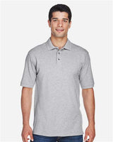 Harriton M200T Men's Tall 6 oz. Ringspun Cotton Piqu Short-Sleeve Polo #color_GREY HEATHER
